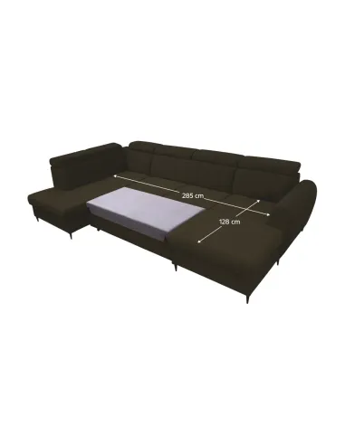 Canapea extensibilă KORIO U, living, 355x103x200 cm, stofa Paros 04 | MobilaOK