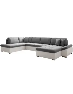 Canapea extensibilă MATAR U, living, 355x205/162x65/76 cm, Piele ecologică/Țesătură Soro | MobilaOK