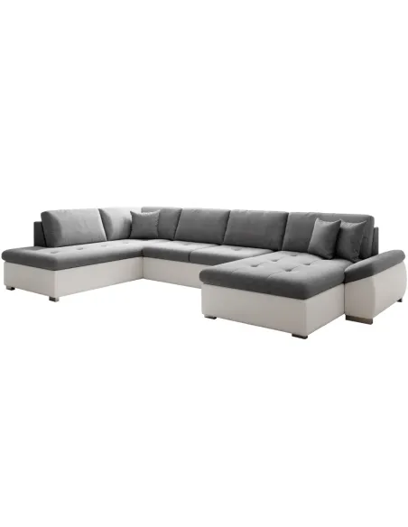 Canapea extensibilă MATAR U, living, 355x205/162x65/76 cm, Piele ecologică/Țesătură Soro | MobilaOK