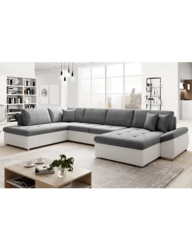 Canapea extensibilă MATAR U, living, 355x205/162x65/76 cm, Piele ecologică/Țesătură Soro | MobilaOK