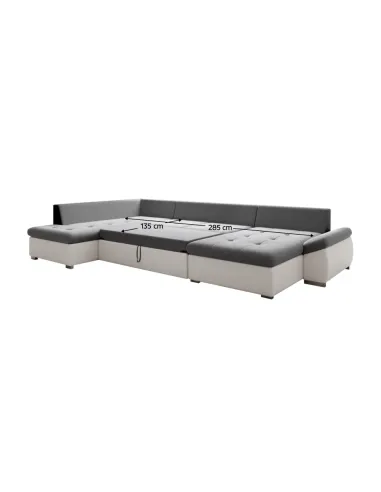 Canapea extensibilă MATAR U, living, 355x205/162x65/76 cm, Piele ecologică/Țesătură Soro | MobilaOK