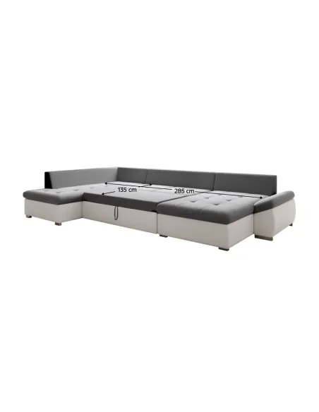Canapea extensibilă MATAR U, living, 355x205/162x65/76 cm, Piele ecologică/Țesătură Soro | MobilaOK