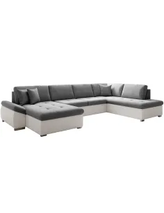 Canapea extensibilă MATAR U, living, 355x205/162x65/76 cm, Piele ecologică/Țesătură | MobilaOK