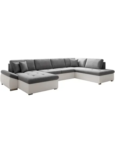 Canapea extensibilă MATAR U, living, 355x205/162x65/76 cm, Piele ecologică/Țesătură | MobilaOK