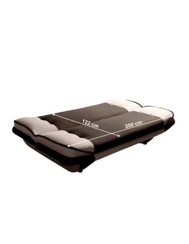 Canapea extensibilă, gri-maro Taupe/maro, GURU | MobilaOK