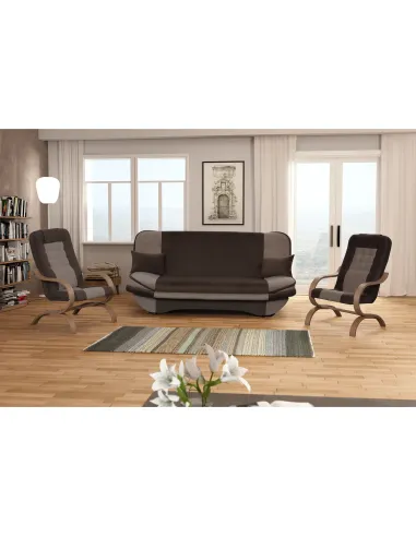 Canapea extensibilă, gri-maro Taupe/maro, GURU | MobilaOK