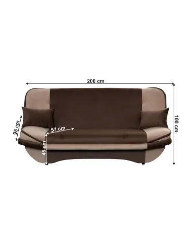 Canapea extensibilă, gri-maro Taupe/maro, GURU | MobilaOK