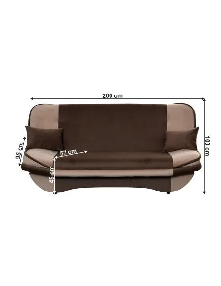 Canapea extensibilă, gri-maro Taupe/maro, GURU | MobilaOK