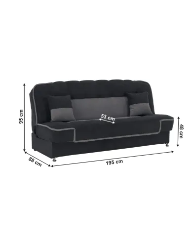 Canapea extensibilă PERSI, living, 195x88x95 cm, spumă poliuretanică și țesătură Soro | MobilaOK