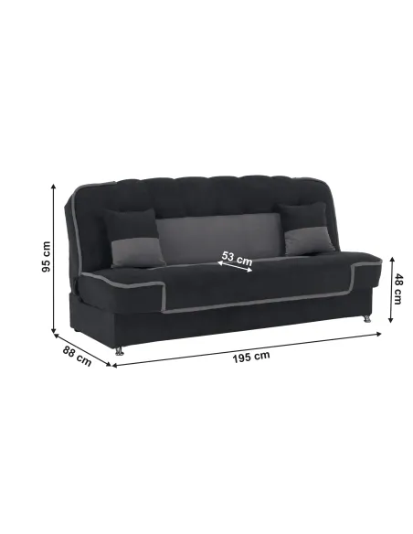 Canapea extensibilă PERSI, living, 195x88x95 cm, spumă poliuretanică și țesătură Soro | MobilaOK