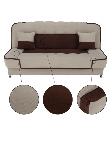 Canapea PERSI, living, 195x88x95 cm, tesatura Soro, picioare crom | MobilaOK