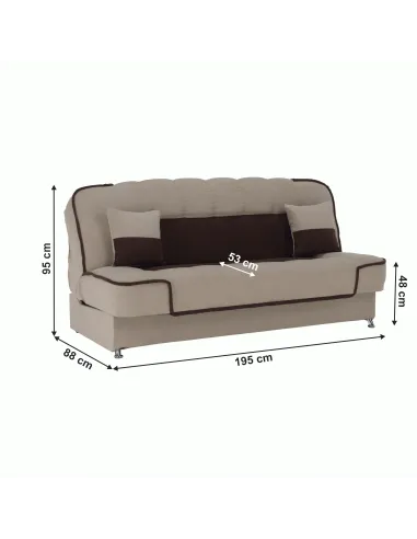 Canapea PERSI, living, 195x88x95 cm, tesatura Soro, picioare crom | MobilaOK