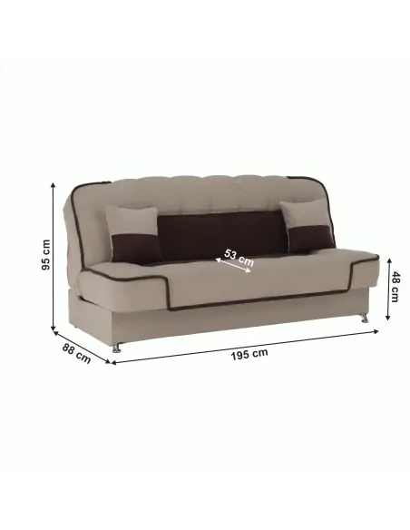 Canapea PERSI, living, 195x88x95 cm, tesatura Soro, picioare crom | MobilaOK