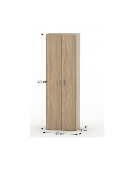 Dulap de haine TEMPO ASISTENT NEW 006, dormitor, 57x175x34 cm, PAL melaminat stejar sonoma | MobilaOK