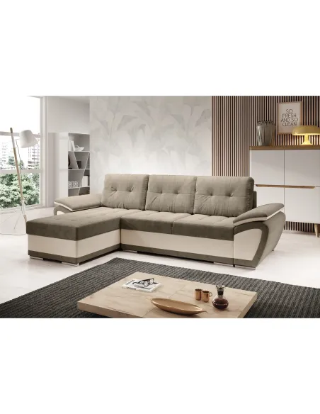 Canapea extensibilă ENIF ROH, living, 268x97x157 cm, piele ecologică | MobilaOK