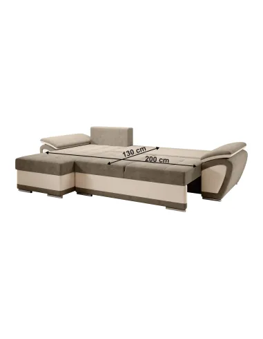Canapea extensibilă ENIF ROH, living, 268x97x157 cm, piele ecologică | MobilaOK