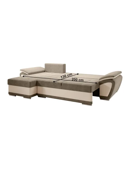 Canapea extensibilă ENIF ROH, living, 268x97x157 cm, piele ecologică | MobilaOK
