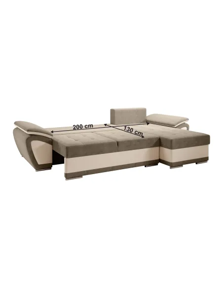 Canapea extensibilă ENIF living 268x157x97 cm, piele ecologică/stofă | MobilaOK