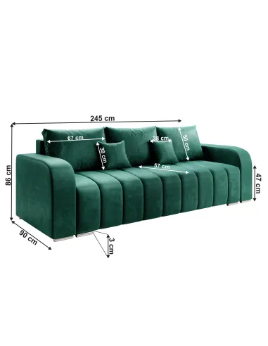 Canapea extensibilă KONDELA pentru living, 245x90x86 cm, material impermeabil | MobilaOK