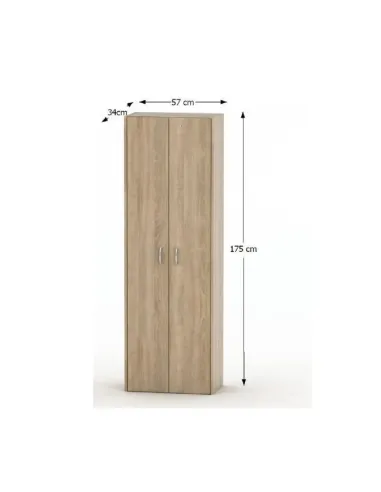 Dulap TEMPO ASISTENT NEW 007, birou/instituțional, 57x175x34 cm, PAL melaminat stejar sonoma | MobilaOK