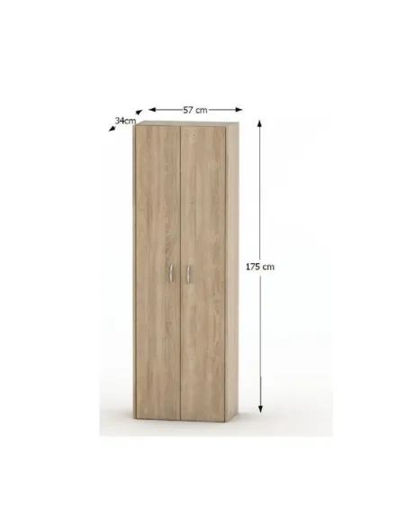 Dulap TEMPO ASISTENT NEW 007, birou/instituțional, 57x175x34 cm, PAL melaminat stejar sonoma | MobilaOK
