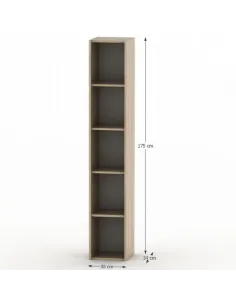 Etajeră TEMPO ASISTENT NEW 009 pentru living, dormitor, hol, 30x175x34 cm, PAL melaminat stejar sonoma | MobilaOK 2