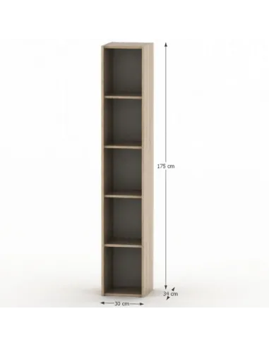 Etajeră TEMPO ASISTENT NEW 009 pentru living, dormitor, hol, 30x175x34 cm, PAL melaminat stejar sonoma | MobilaOK