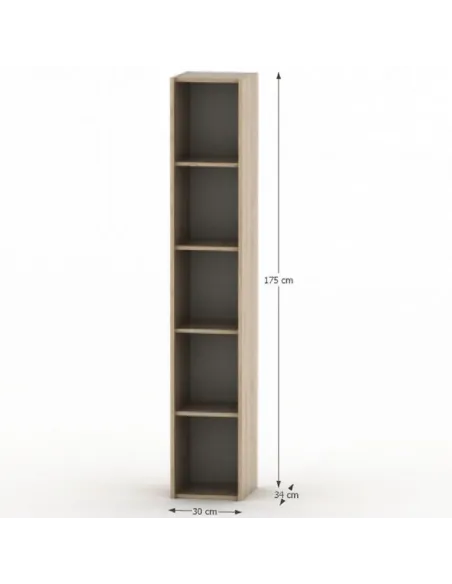Etajeră TEMPO ASISTENT NEW 009 pentru living, dormitor, hol, 30x175x34 cm, PAL melaminat stejar sonoma | MobilaOK