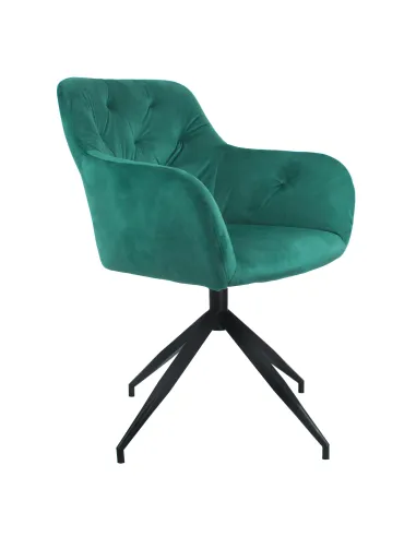 Scaun pivotant VELEZA NEW, birou/sufragerie, 66x66x83 cm, catifea, picior metal | MobilaOK