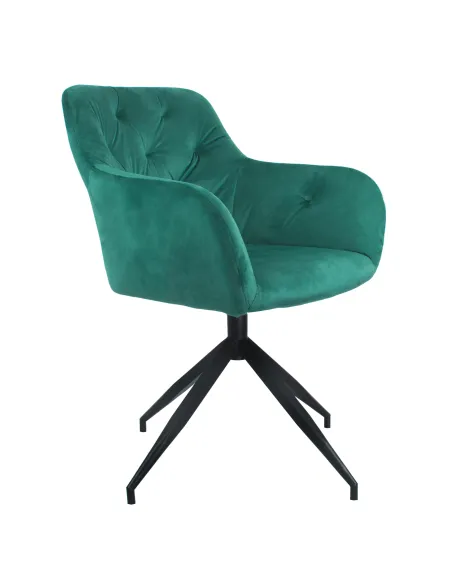 Scaun pivotant VELEZA NEW, birou/sufragerie, 66x66x83 cm, catifea, picior metal | MobilaOK