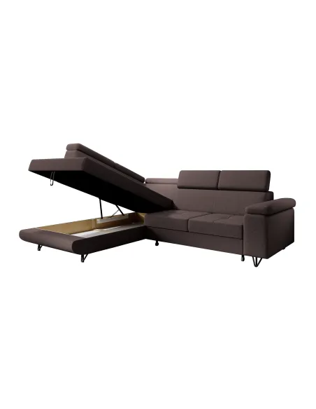 Canapea extensibilă JOGI ROH, living, 250x183 cm, stofa, maro stânga | MobilaOK