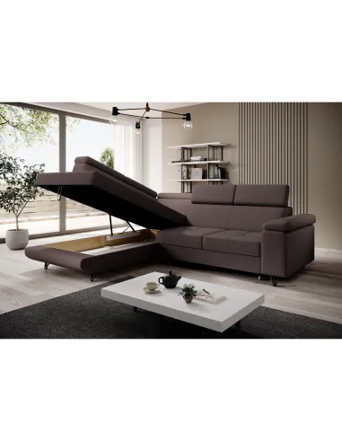 Canapea extensibilă JOGI ROH, living, 250x183 cm, stofa, maro stânga | MobilaOK