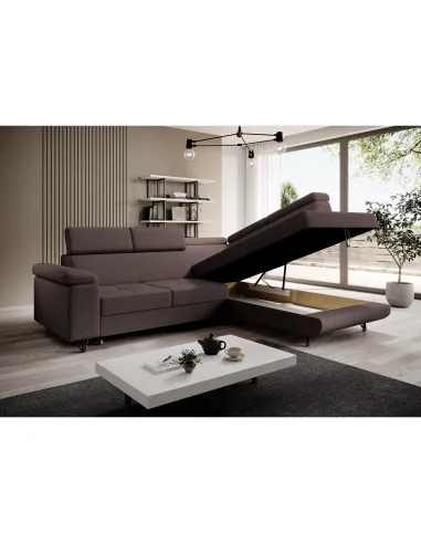 Canapea extensibilă JOGI ROH, living, 250x183x76/90 cm, stofă, picioare metalice | MobilaOK