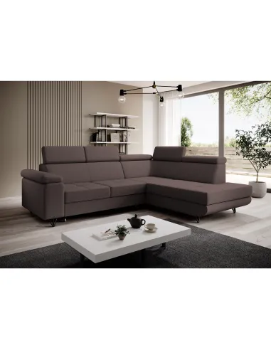 Canapea extensibilă JOGI ROH, living, 250x183x76/90 cm, stofă, picioare metalice | MobilaOK