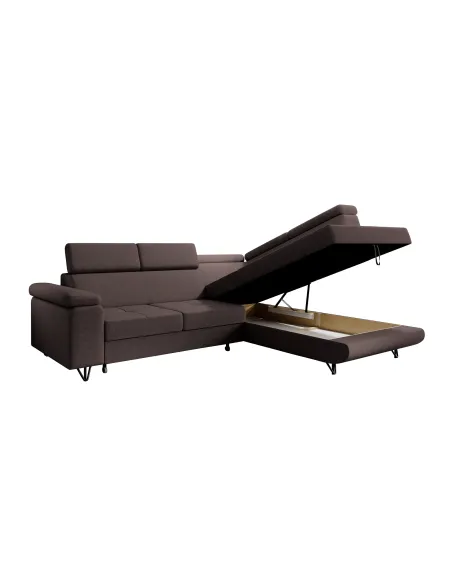 Canapea extensibilă JOGI ROH, living, 250x183x76/90 cm, stofă, picioare metalice | MobilaOK