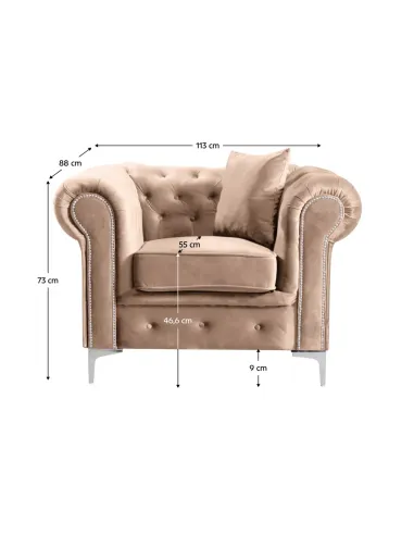Fotoliu ROMANO living, 113x88x73 cm, stofă Velvet | MobilaOK