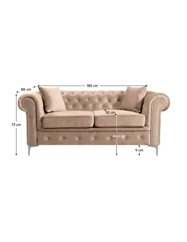 Canapea ROMANO, living, 185x88x73 cm, stofă Velvet, KONDELA | MobilaOK