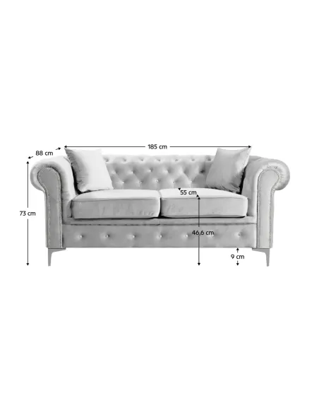 Canapea ROMANO, living, 185x88x73 cm, stofă Velvet | MobilaOK