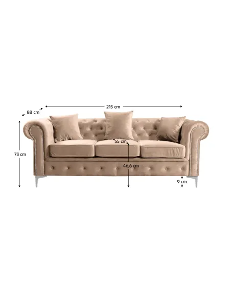 Canapea ROMANO, living, 215x88x73 cm, stofă Velvet, KONDELA | MobilaOK