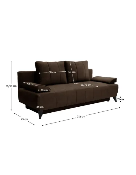 Canapea extensibilă BERO, living, 212x95x75/95 cm, PAL, Kronos 06 | MobilaOK