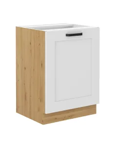 Dulap inferior, alb/stejar artizan, LULA 60 D 1F BB | MobilaOK