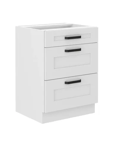 Dulap inferior LULA 60 D 3S BB, bucătărie, 60x52x82 cm, PAL melaminat | MobilaOK