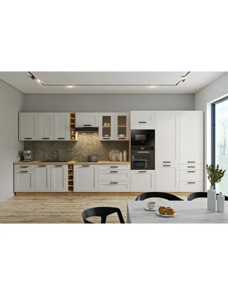 Dulap inferior bucătărie LULA 60 D GAZ BB, 60x52x82 cm, PAL melaminat alb/stejar artizan | MobilaOK