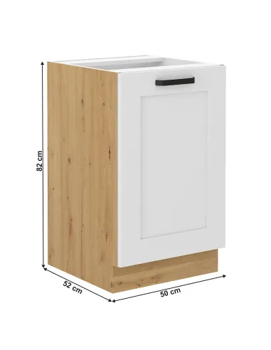 Dulap baie LULA, alb/stejar artizan, 50x52x82 cm, PAL | MobilaOK
