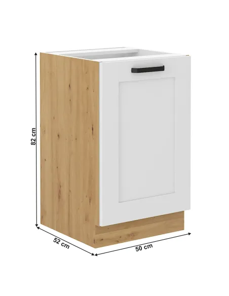 Dulap baie LULA, alb/stejar artizan, 50x52x82 cm, PAL | MobilaOK