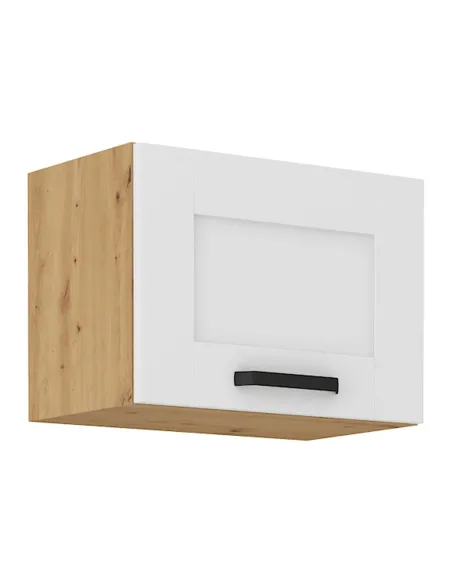 Dulap superior, alb/stejar artizan, LULA 50 GU-36 1F | MobilaOK
