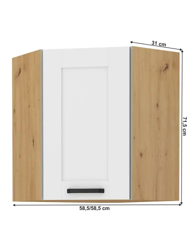 Dulap superior de colt LULA, bucatarie, 58.5x31x71.5 cm, PAL melaminat | MobilaOK