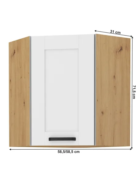 Dulap superior de colt LULA, bucatarie, 58.5x31x71.5 cm, PAL melaminat | MobilaOK
