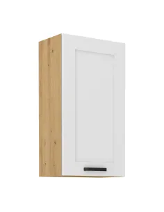 Dulap Superior (corp suspendat) LULA 50 G-90 1F, dormitor, 50x31x90 cm, PAL/MDF, alb/stejar artizan | MobilaOK