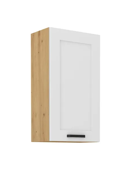 Dulap Superior (corp suspendat) LULA 50 G-90 1F, dormitor, 50x31x90 cm, PAL/MDF, alb/stejar artizan | MobilaOK